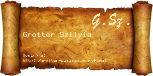 Grotter Szilvia névjegykártya
